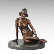 Nude Figure Statue Sitting Lady Bronze Sculpture TPE-705